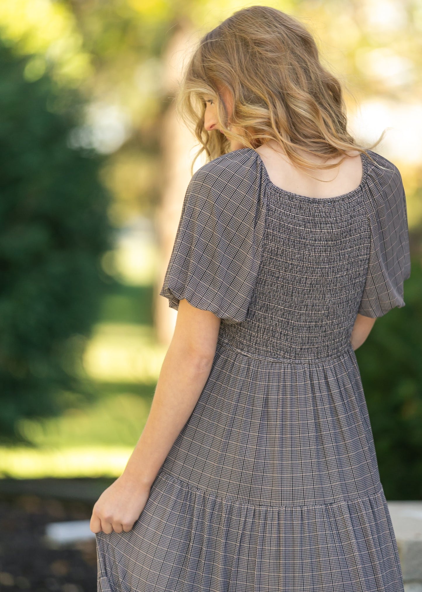 Plaid Mesh Tiered Maxi Dress - FINAL SALE