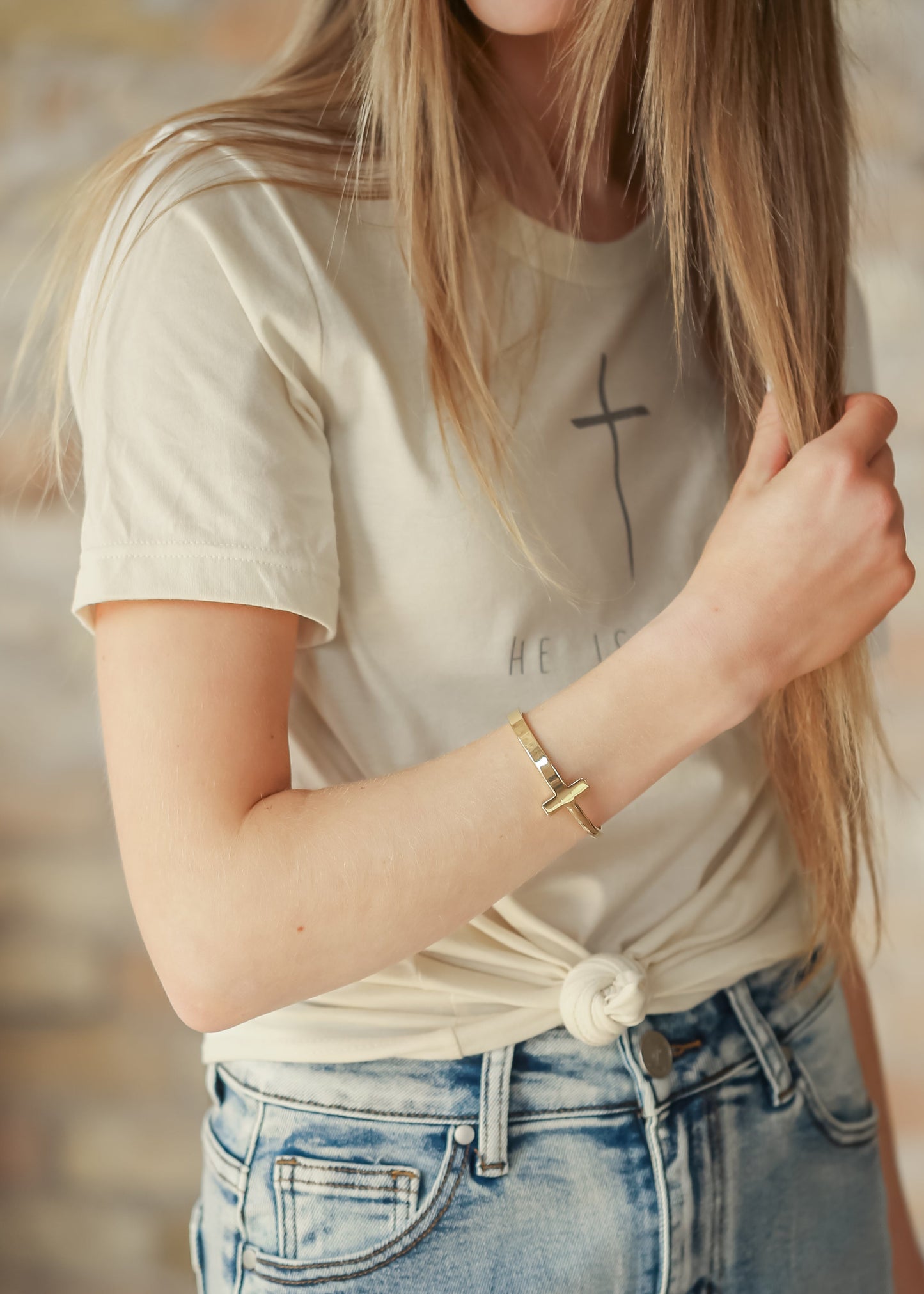 Platinum Cross Bangle