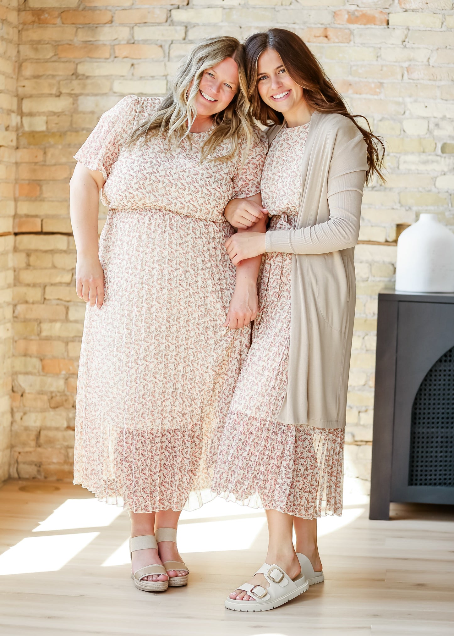 Pleated Floral Waist Tie Maxi Dress - FINAL SALE