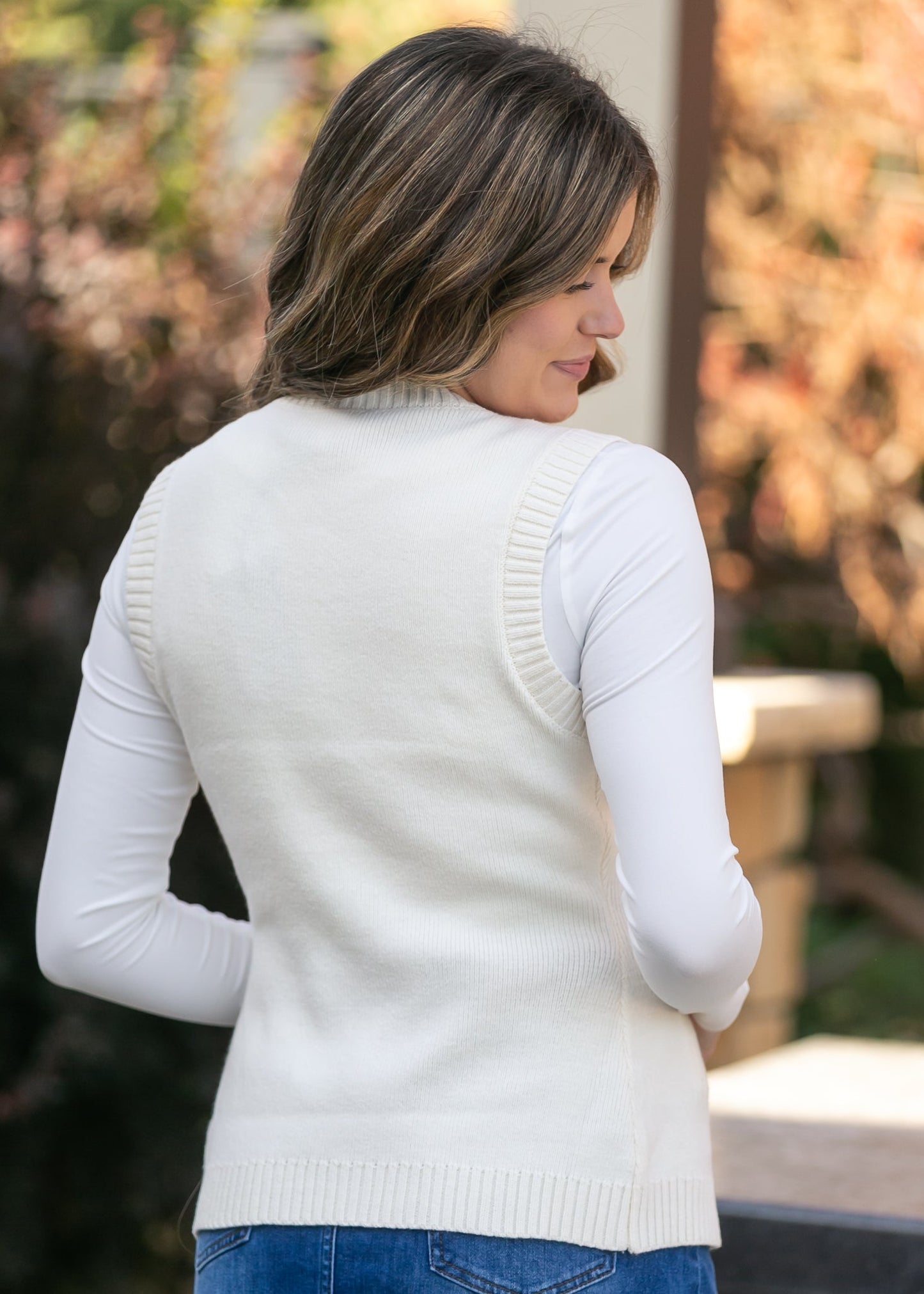 Pocket Front Button Down Knit Vest