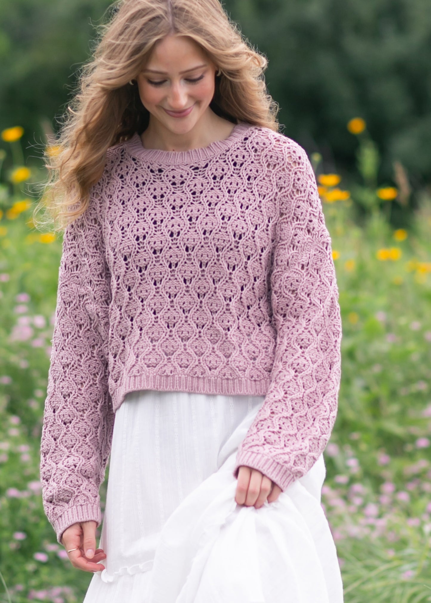 Pointelle Knit Sweater - FINAL SALE
