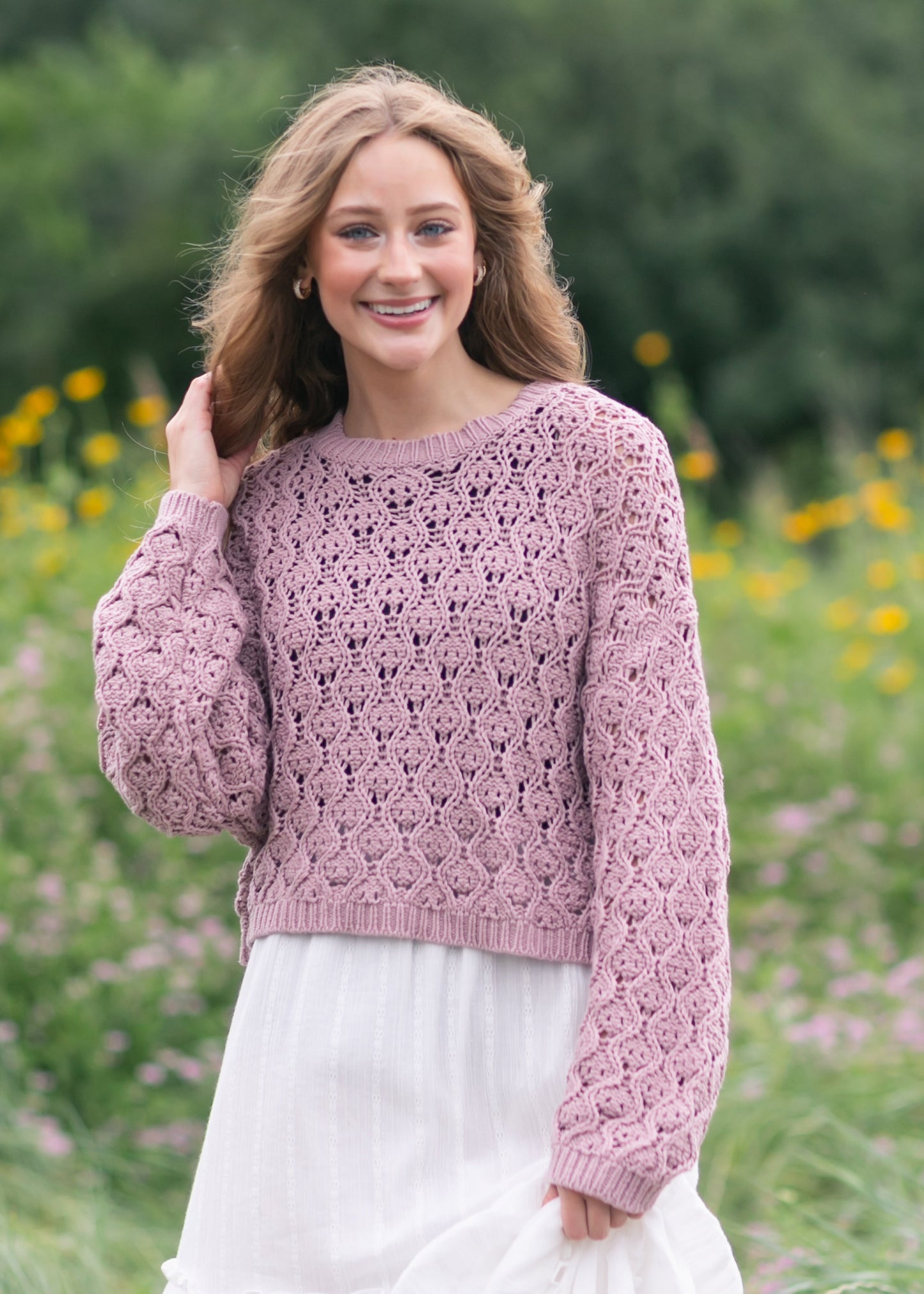 Pointelle Knit Sweater - FINAL SALE