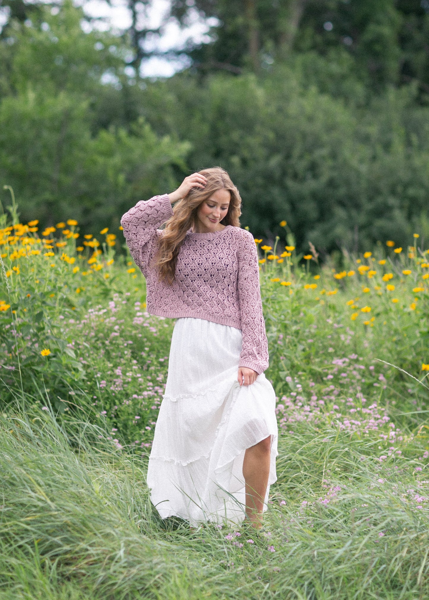 Pointelle Knit Sweater - FINAL SALE