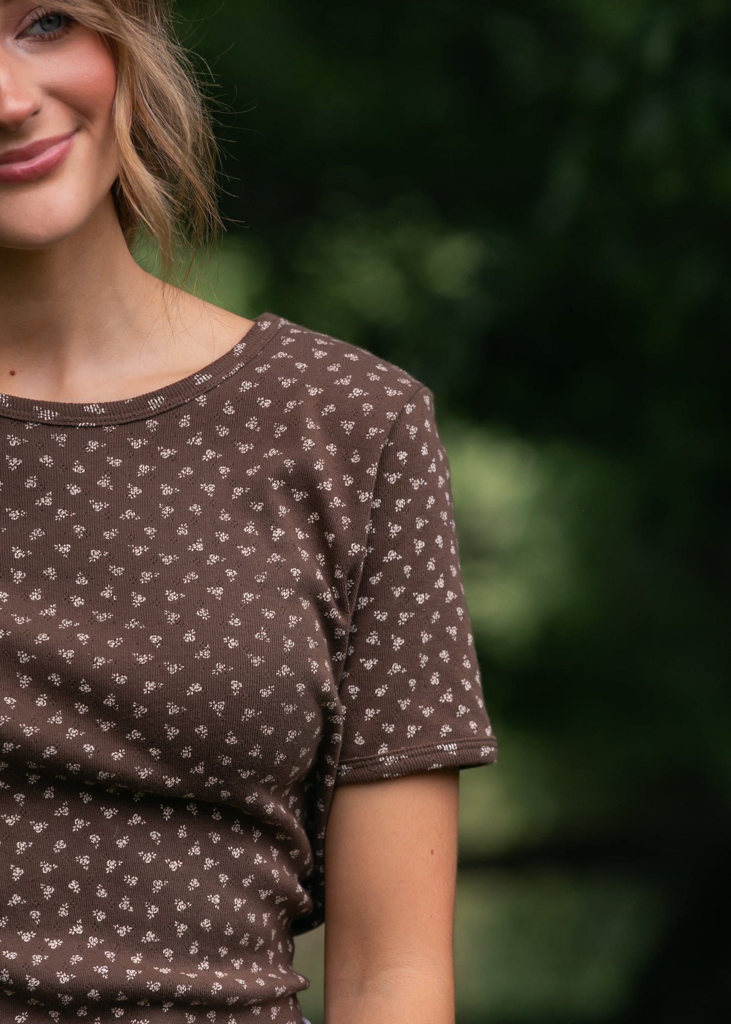 Pointelle Short Sleeve Tee