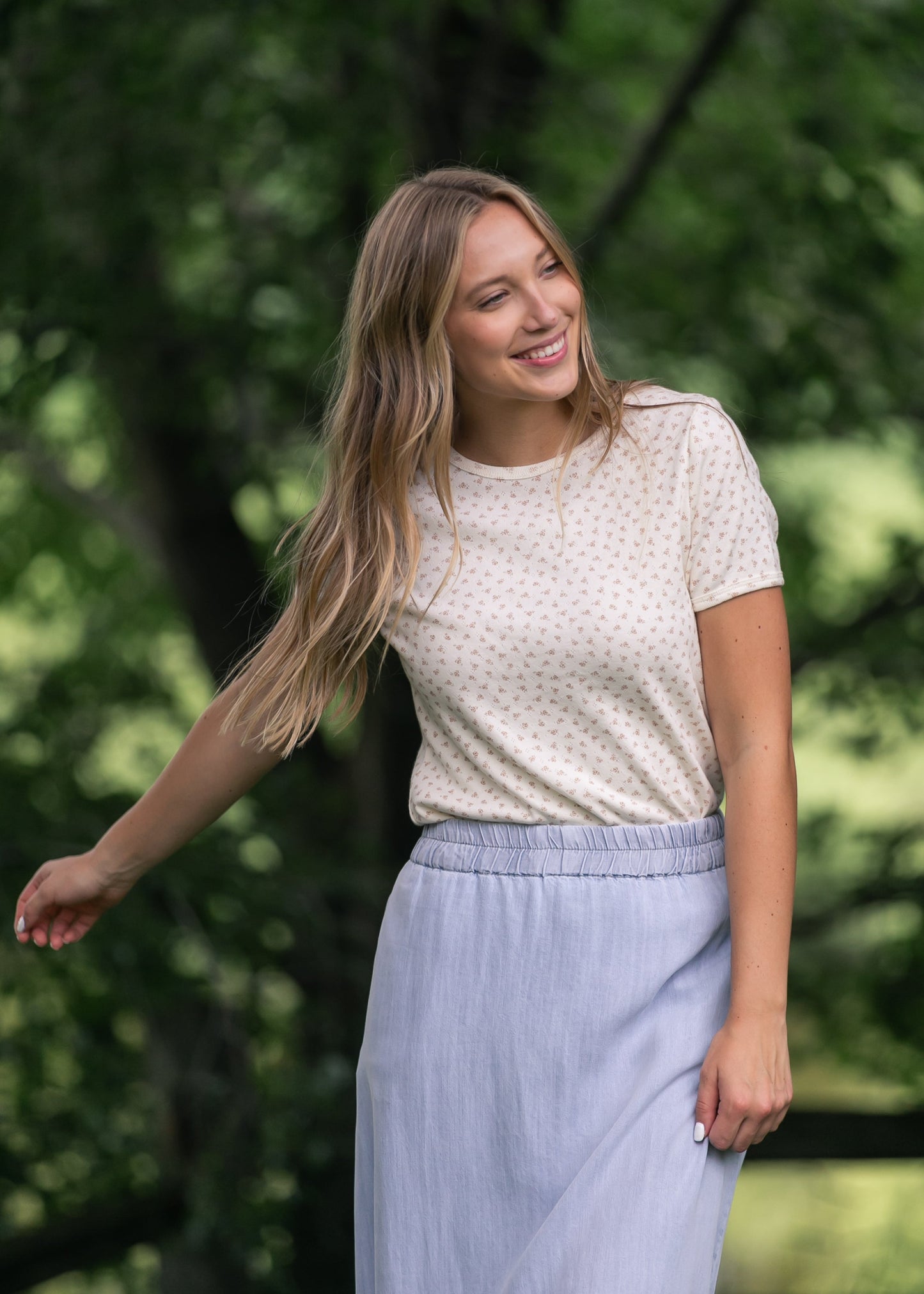 Pointelle Short Sleeve Tee