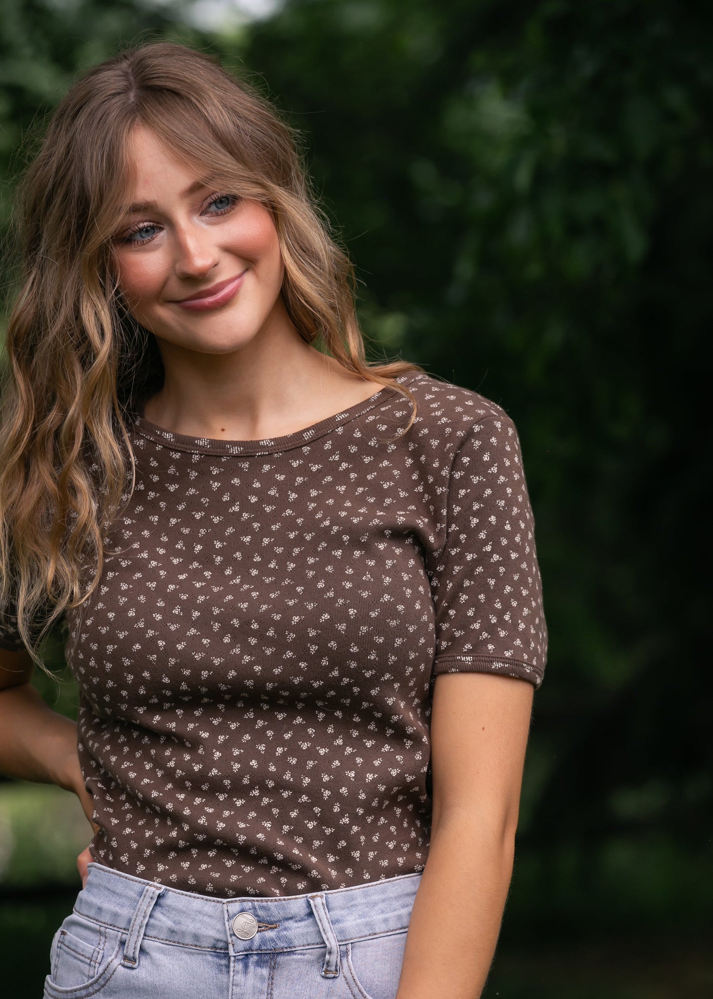 Pointelle Short Sleeve Tee