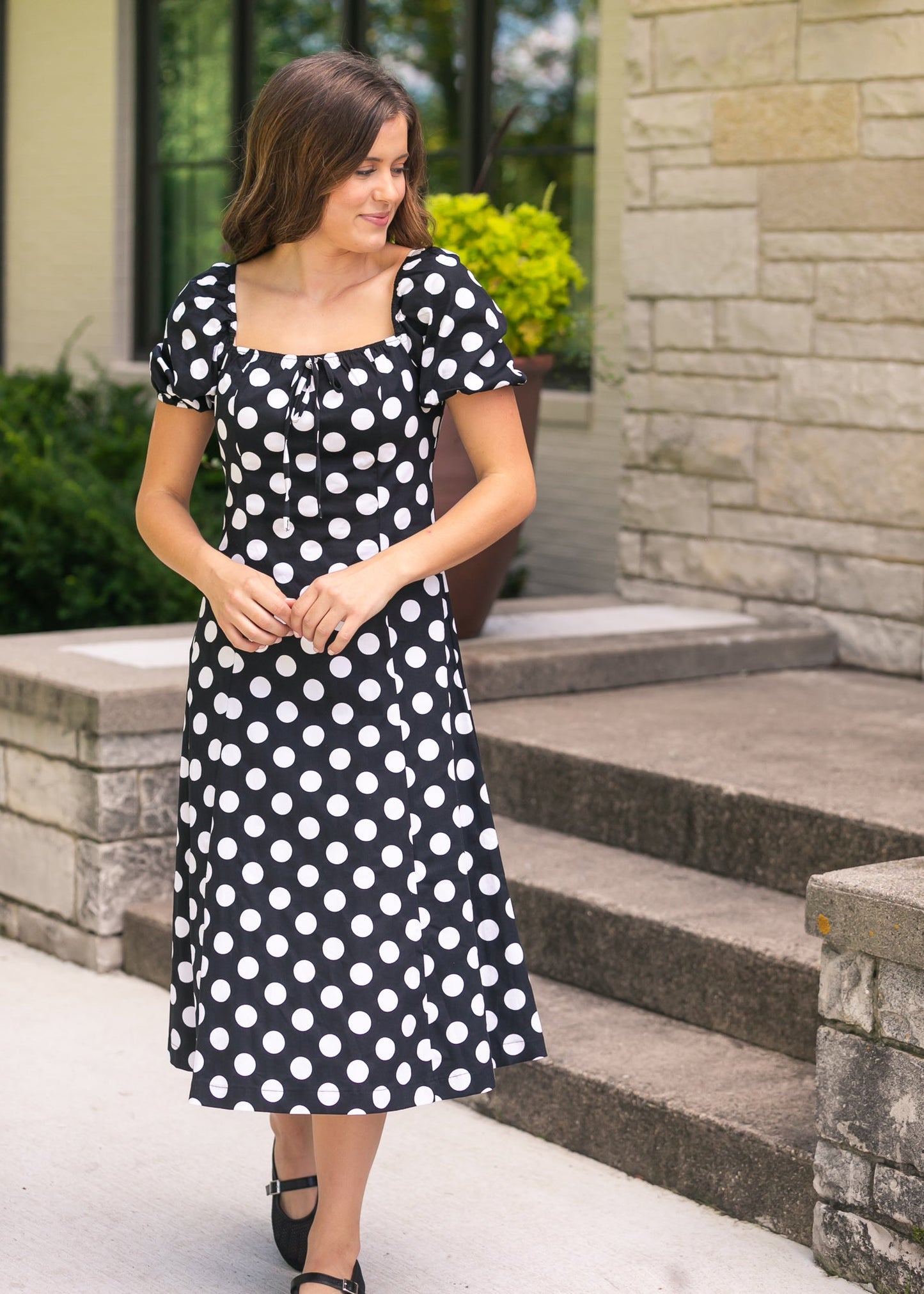 Polka Dot Flare Midi Dress - FINAL SALE