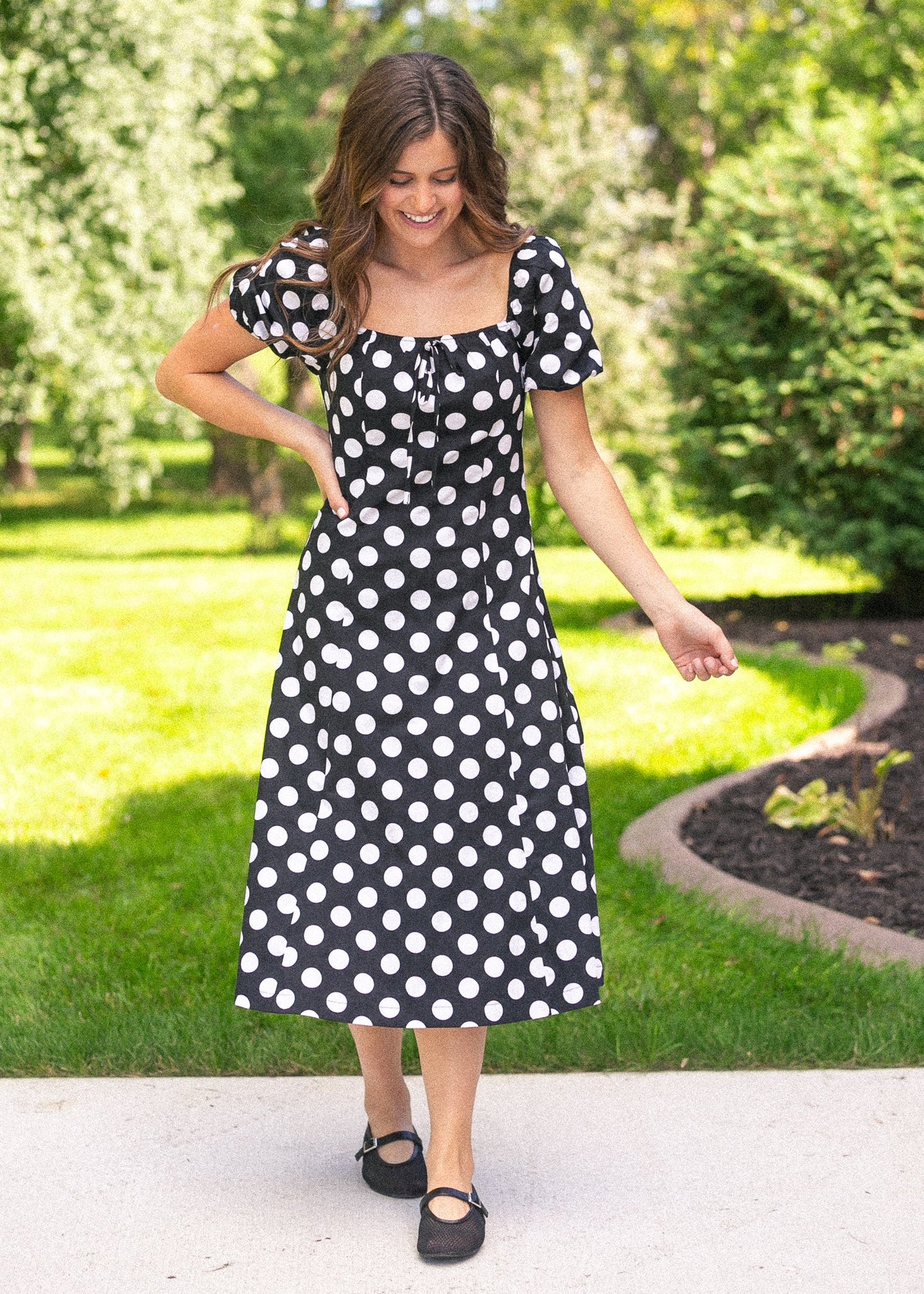 Polka Dot Flare Midi Dress - FINAL SALE