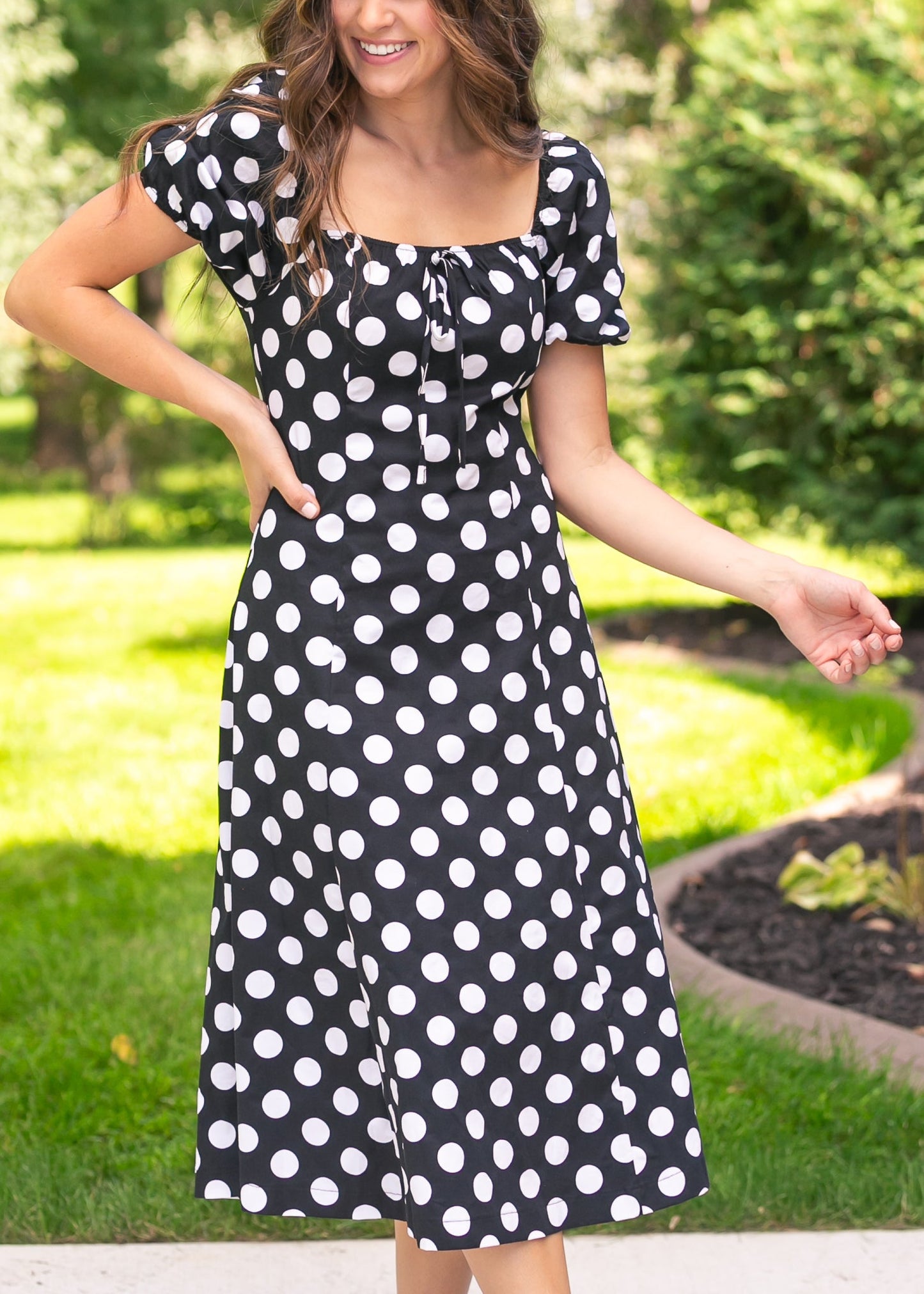 Polka Dot Flare Midi Dress - FINAL SALE