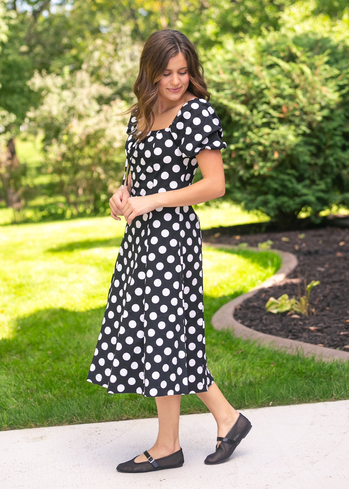 Polka Dot Flare Midi Dress - FINAL SALE