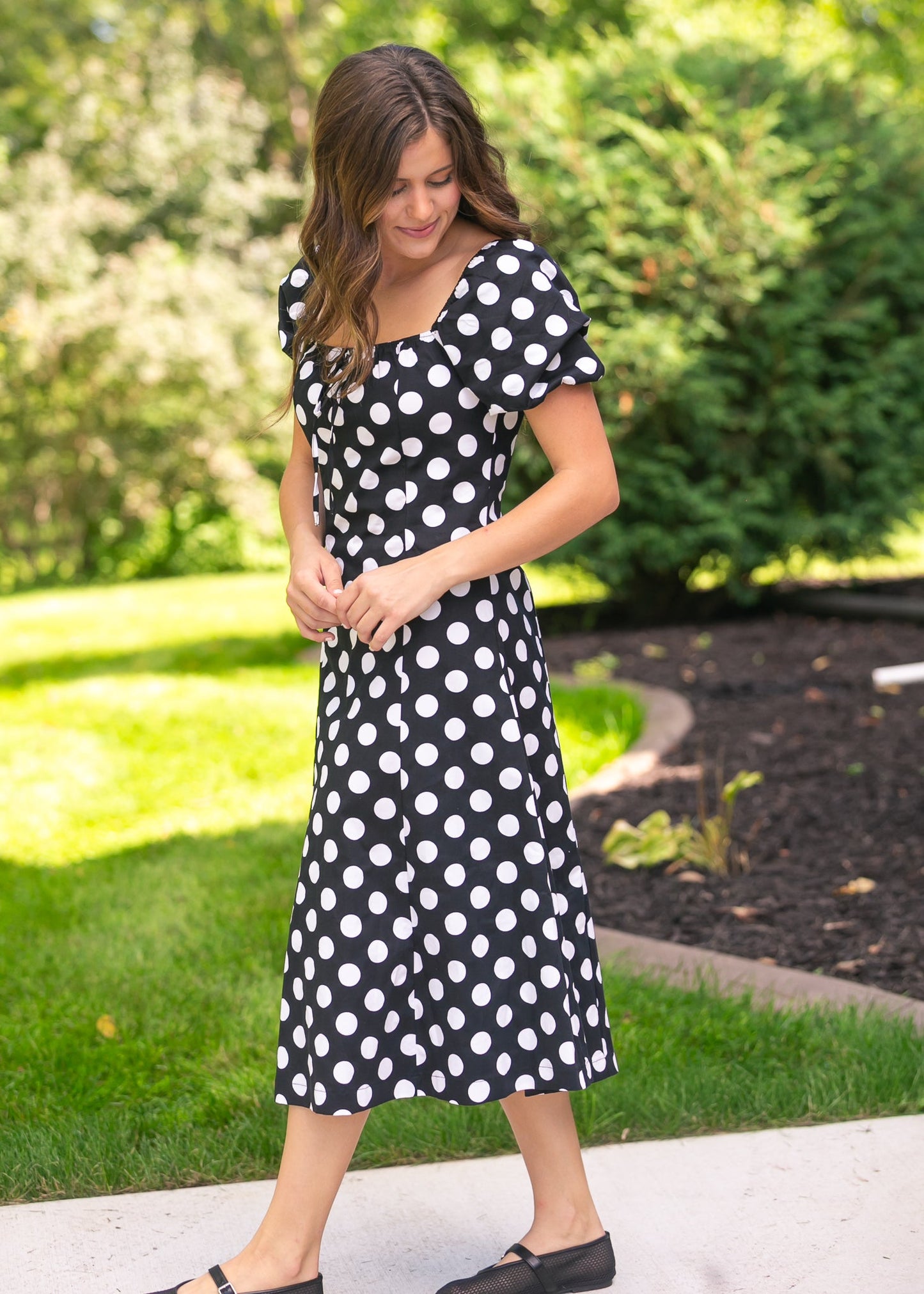 Polka Dot Flare Midi Dress - FINAL SALE