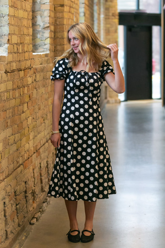 Polka Dot Flare Midi Dress - FINAL SALE