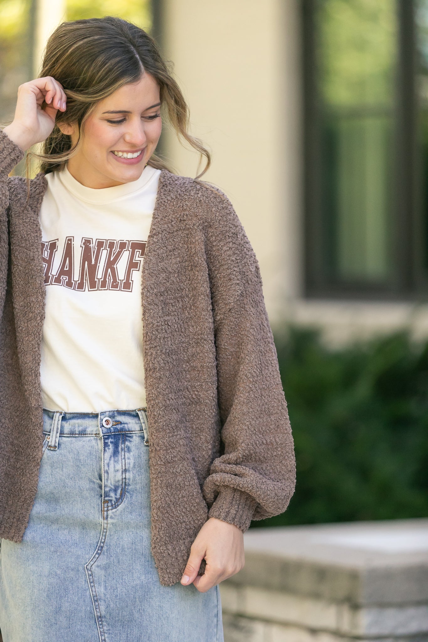 Popcorn Knit Open Front Cardigan - FINAL SALE