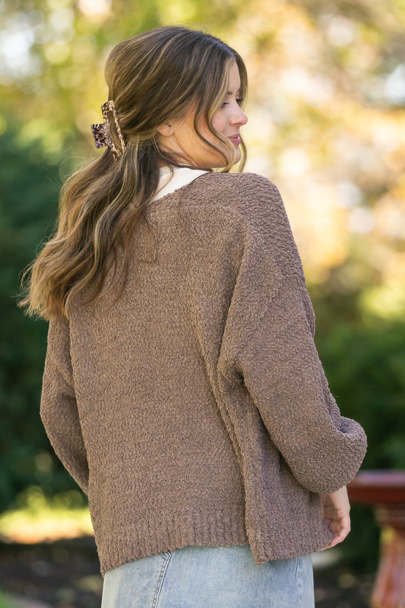 Popcorn Knit Open Front Cardigan - FINAL SALE