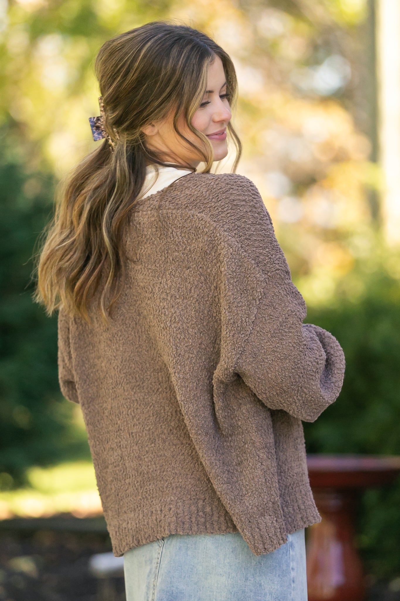 Popcorn Knit Open Front Cardigan - FINAL SALE