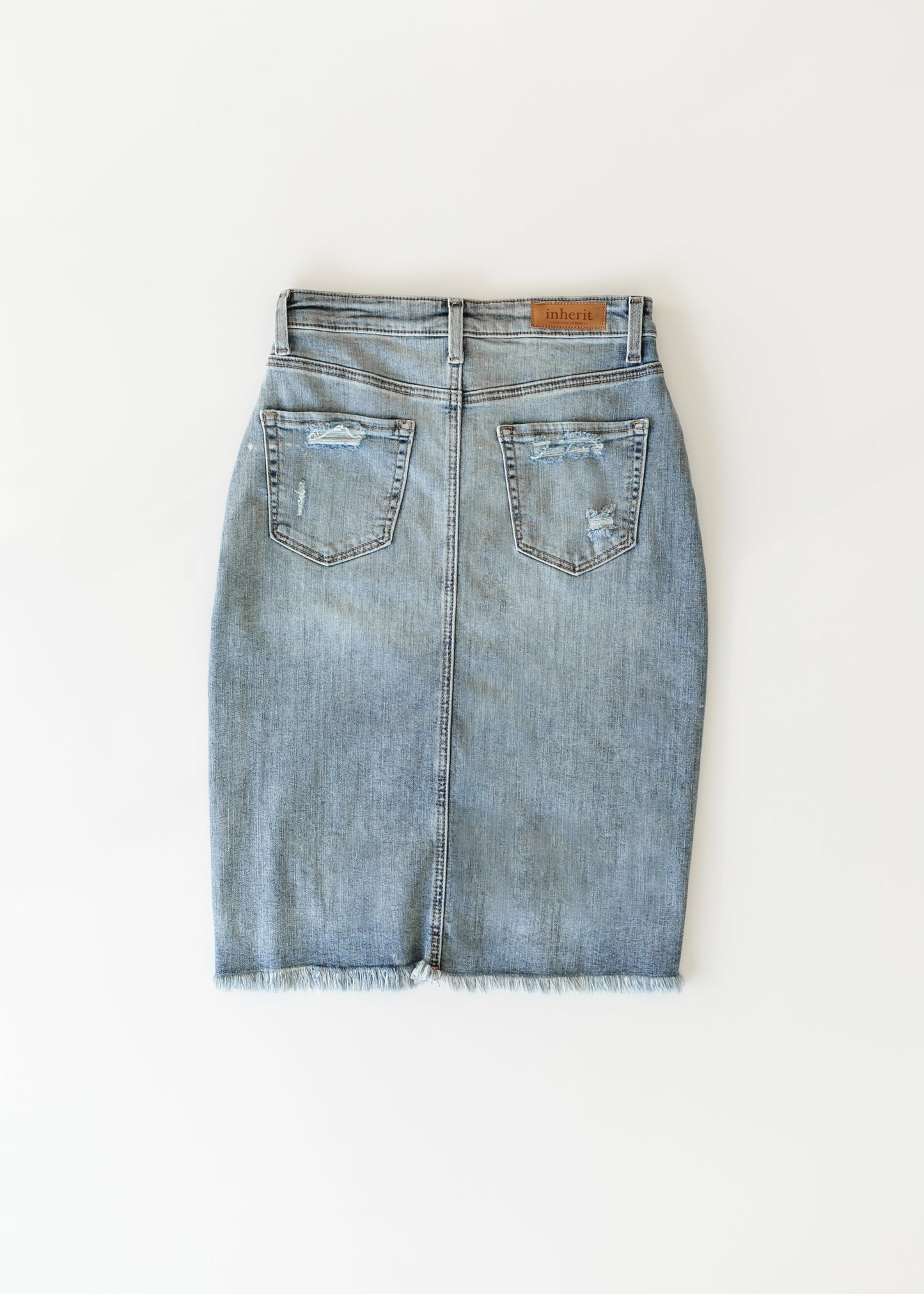 Presley Distressed Denim Midi Skirt - FINAL SALE