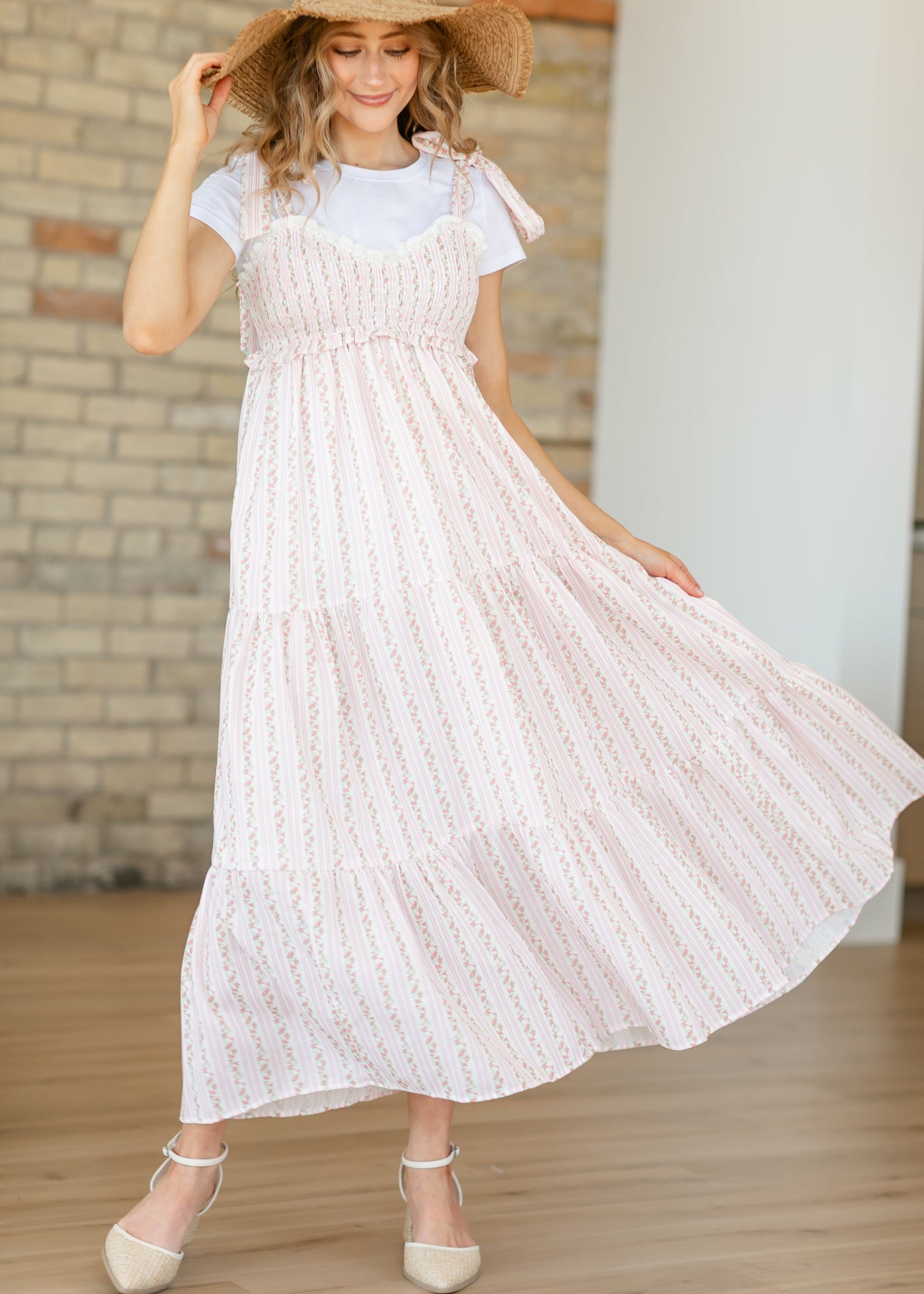 Print Mix Tie Strap Maxi Dress - FINAL SALE