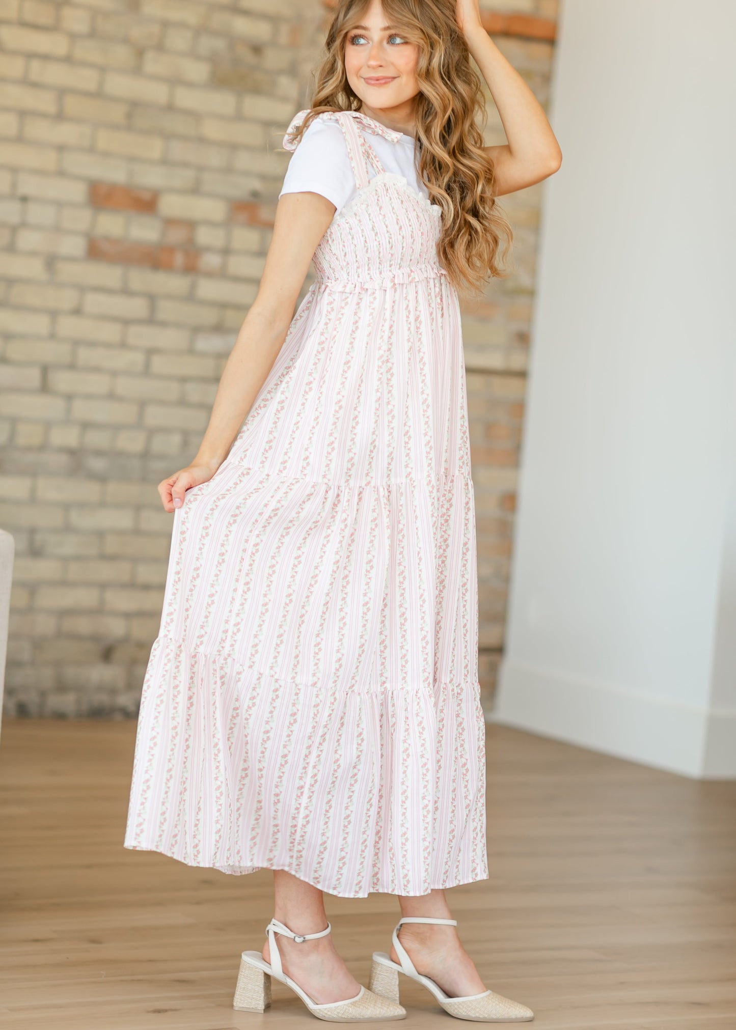 Print Mix Tie Strap Maxi Dress - FINAL SALE