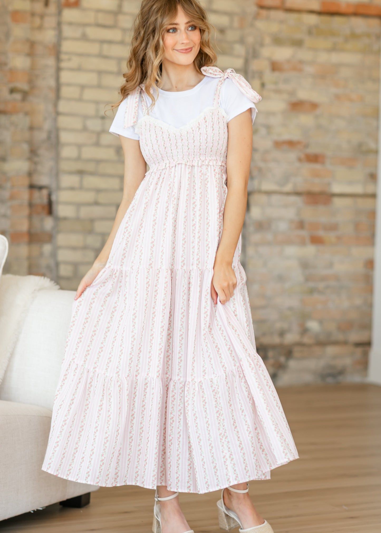 Print Mix Tie Strap Maxi Dress - FINAL SALE