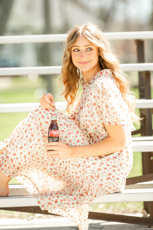 Printed Floral Collar Midi Dress - FINAL SALE