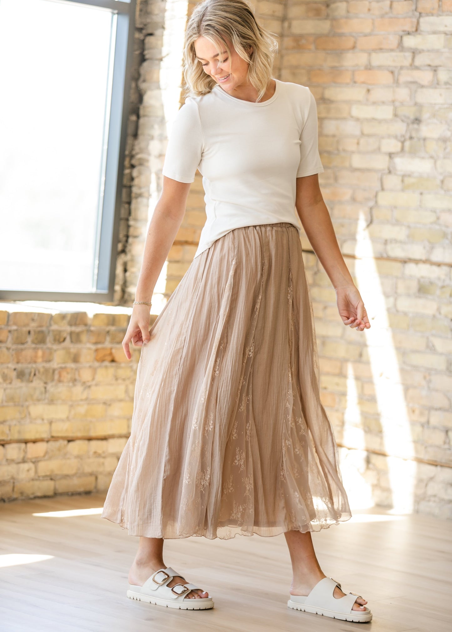 Printed Floral Lace Maxi Skirt - FINAL SALE