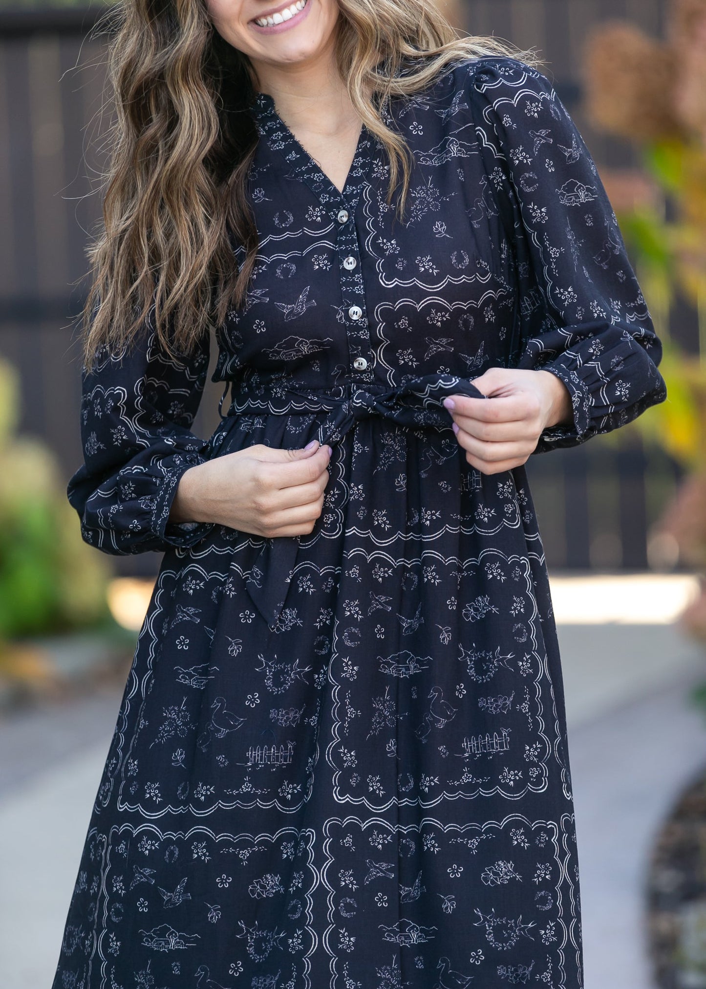 Printed Long Sleeve Maxi Dress - FINAL SALE