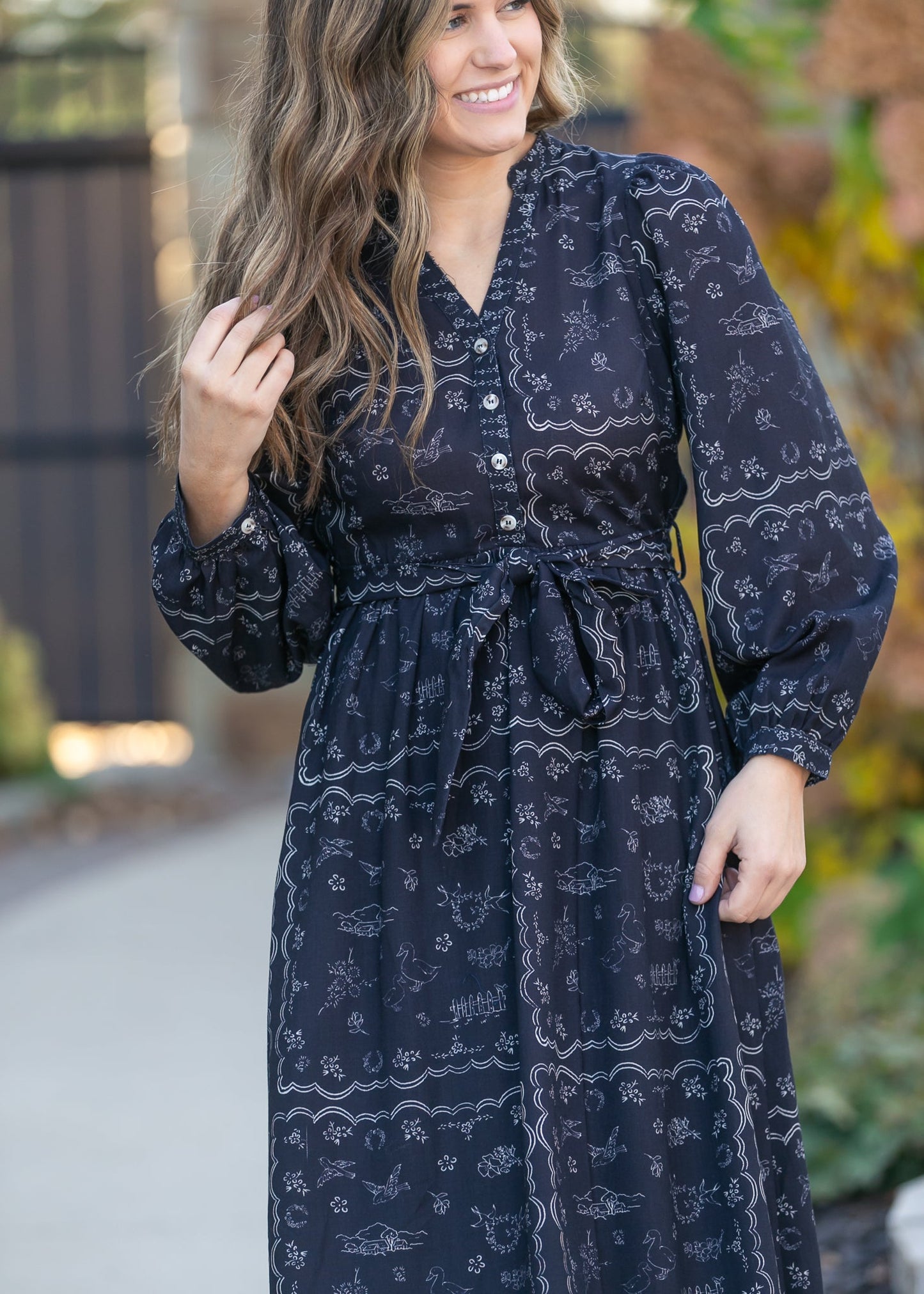 Printed Long Sleeve Maxi Dress - FINAL SALE