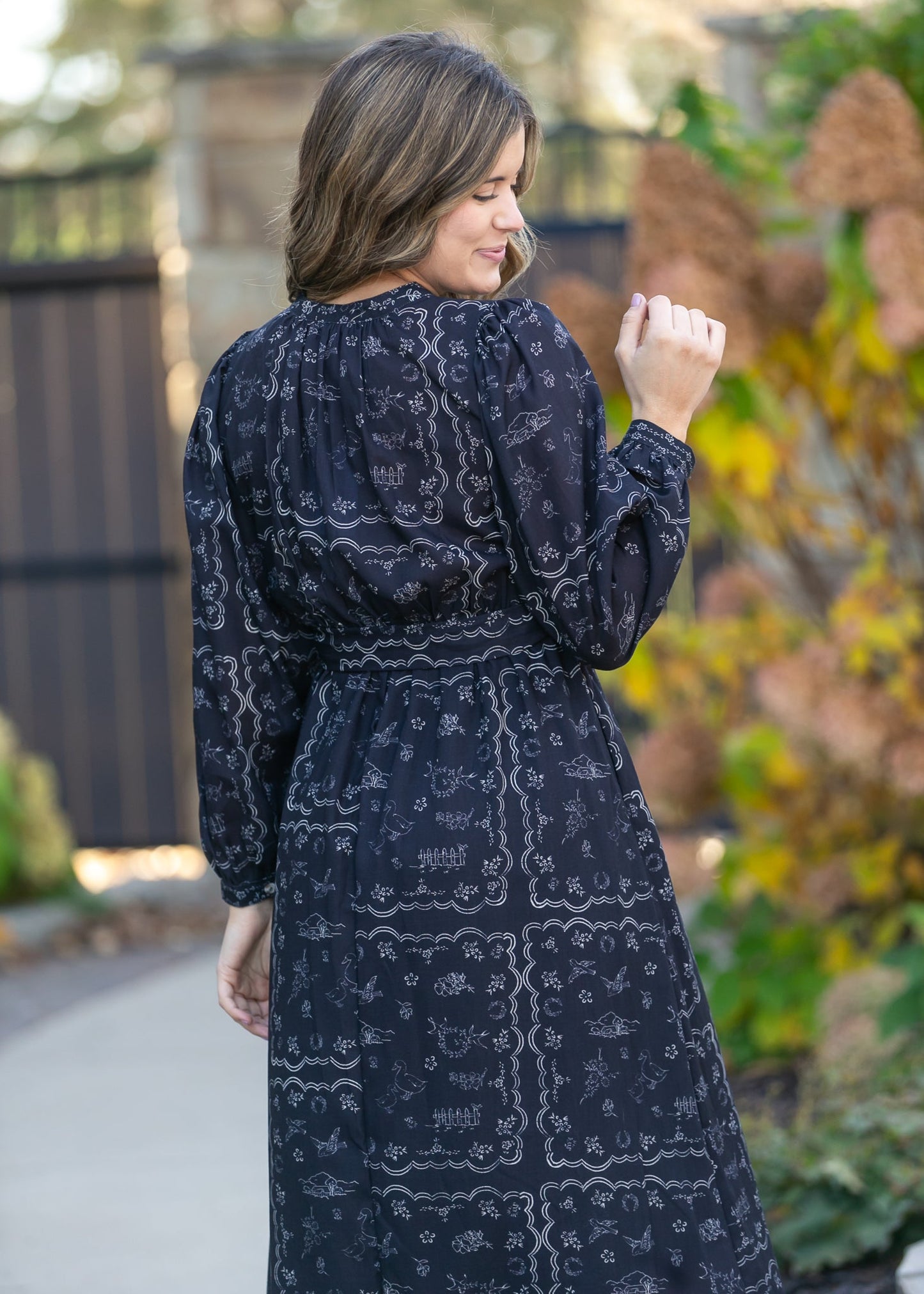 Printed Long Sleeve Maxi Dress - FINAL SALE