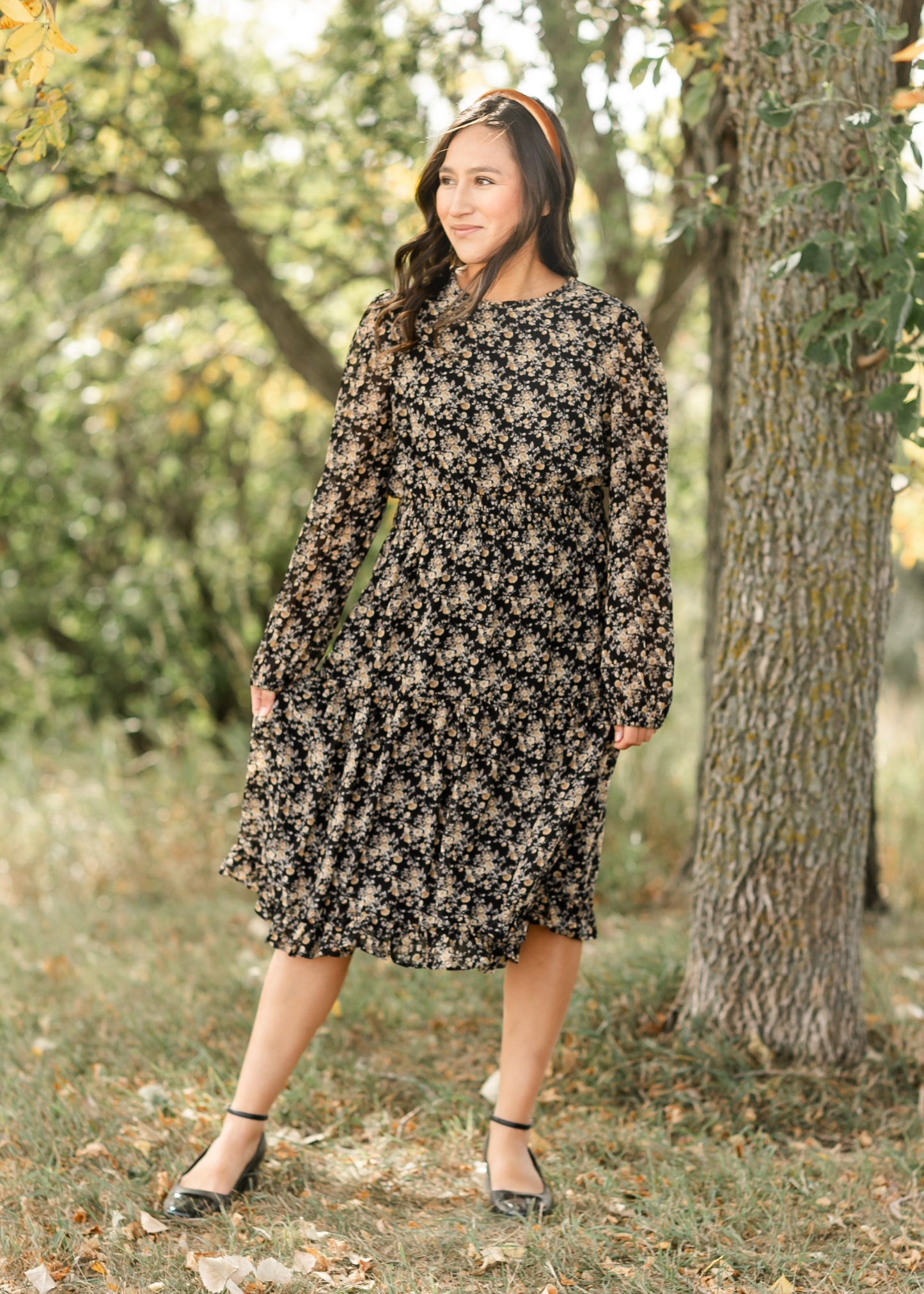 Printed Ruffle Midi Dress - FINAL SALE
