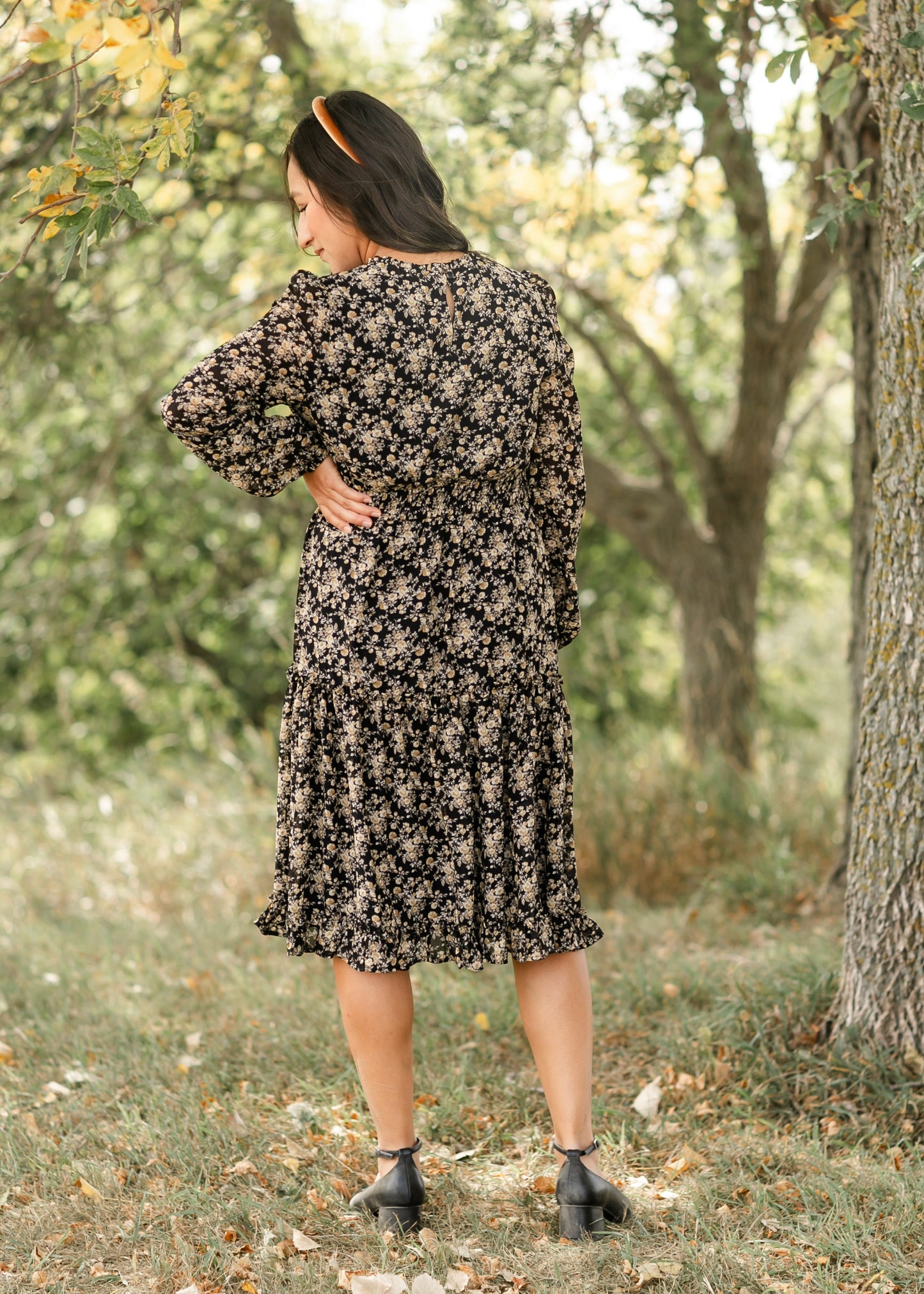 Printed Ruffle Midi Dress - FINAL SALE