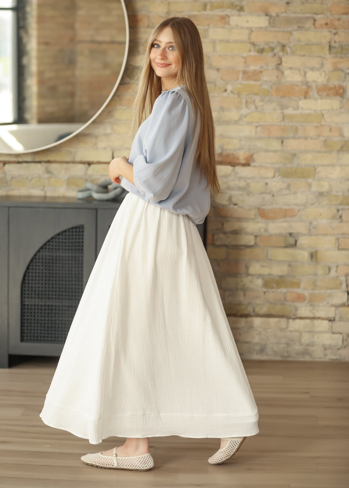 Puff 3/4 Sleeve French Terry Top