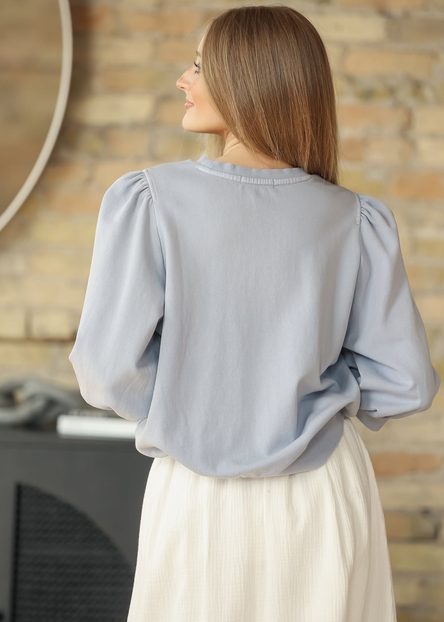 Puff 3/4 Sleeve French Terry Top