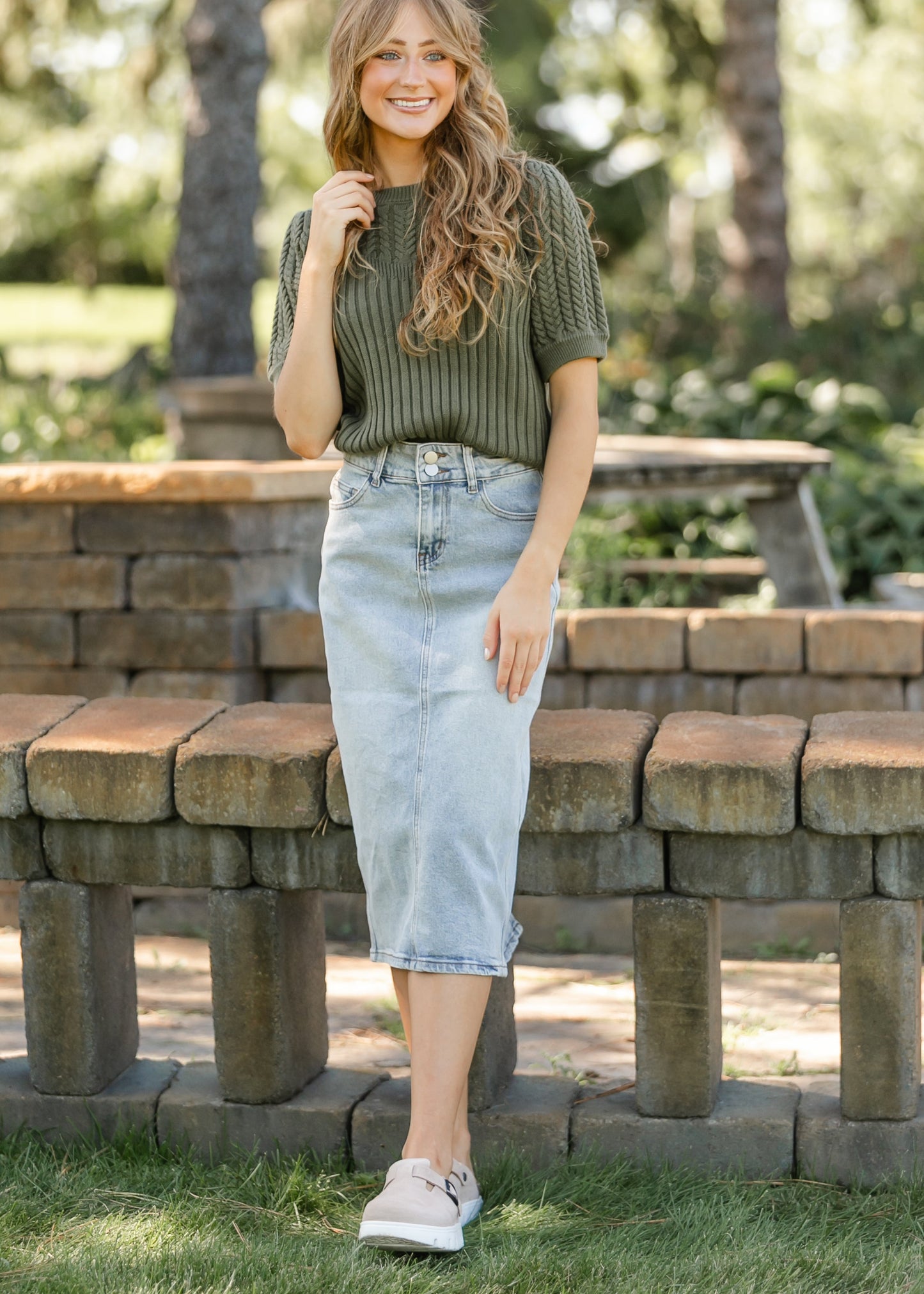 Puff Short Sleeve Cable Knit Sweater - FINAL SALE