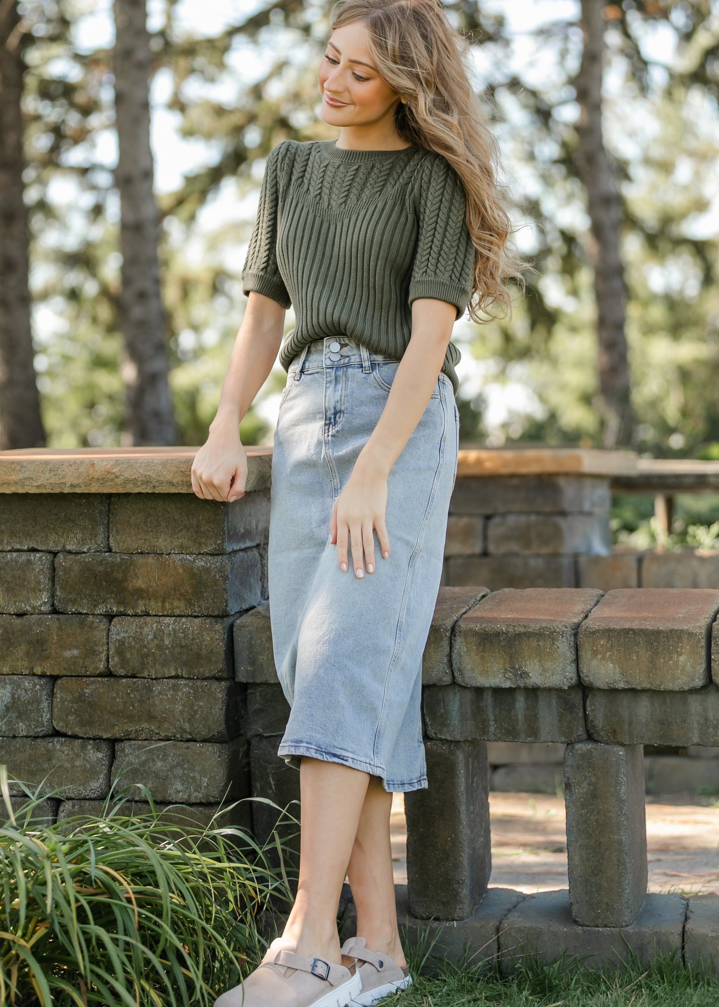 Puff Short Sleeve Cable Knit Sweater - FINAL SALE