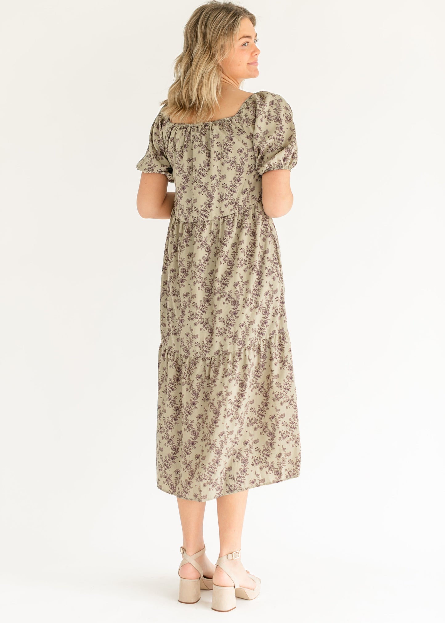 Purple Floral Midi Dress - FINAL SALE