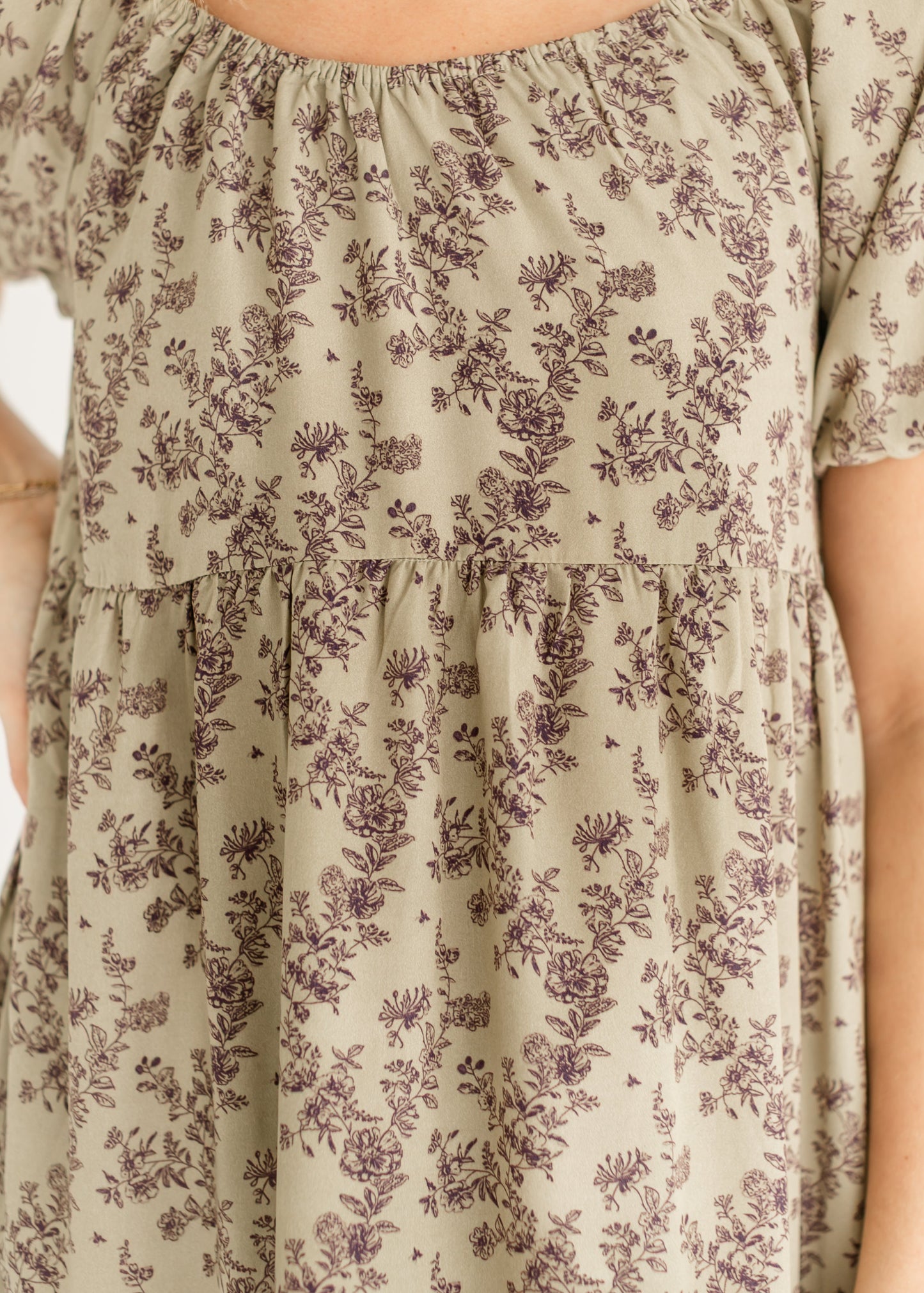 Purple Floral Midi Dress - FINAL SALE