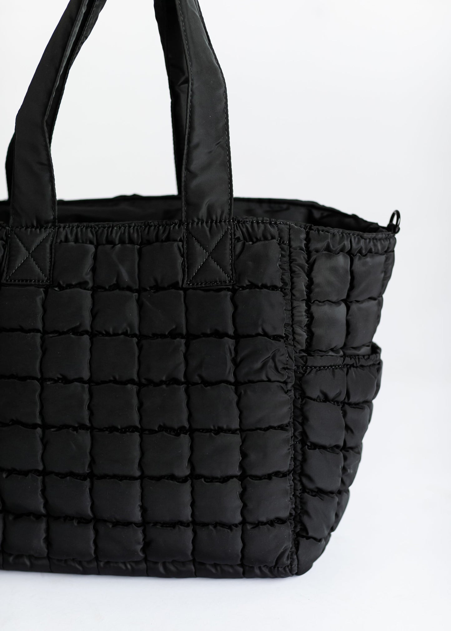 Quilted Nylon Large Tote Bag