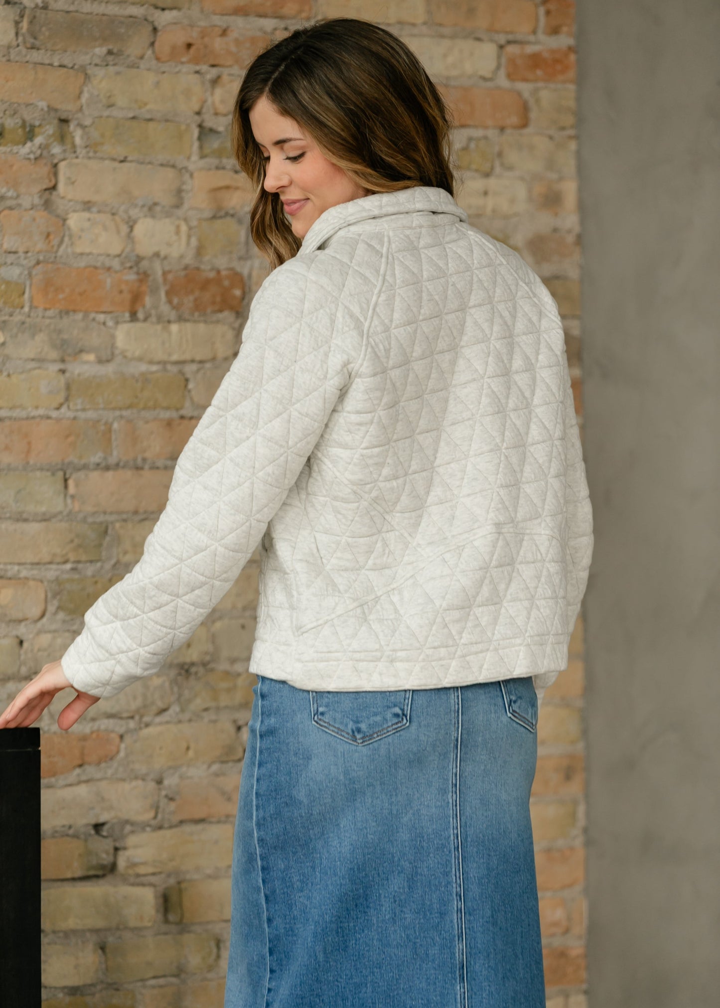 Quilted Quarter Zip Pullover