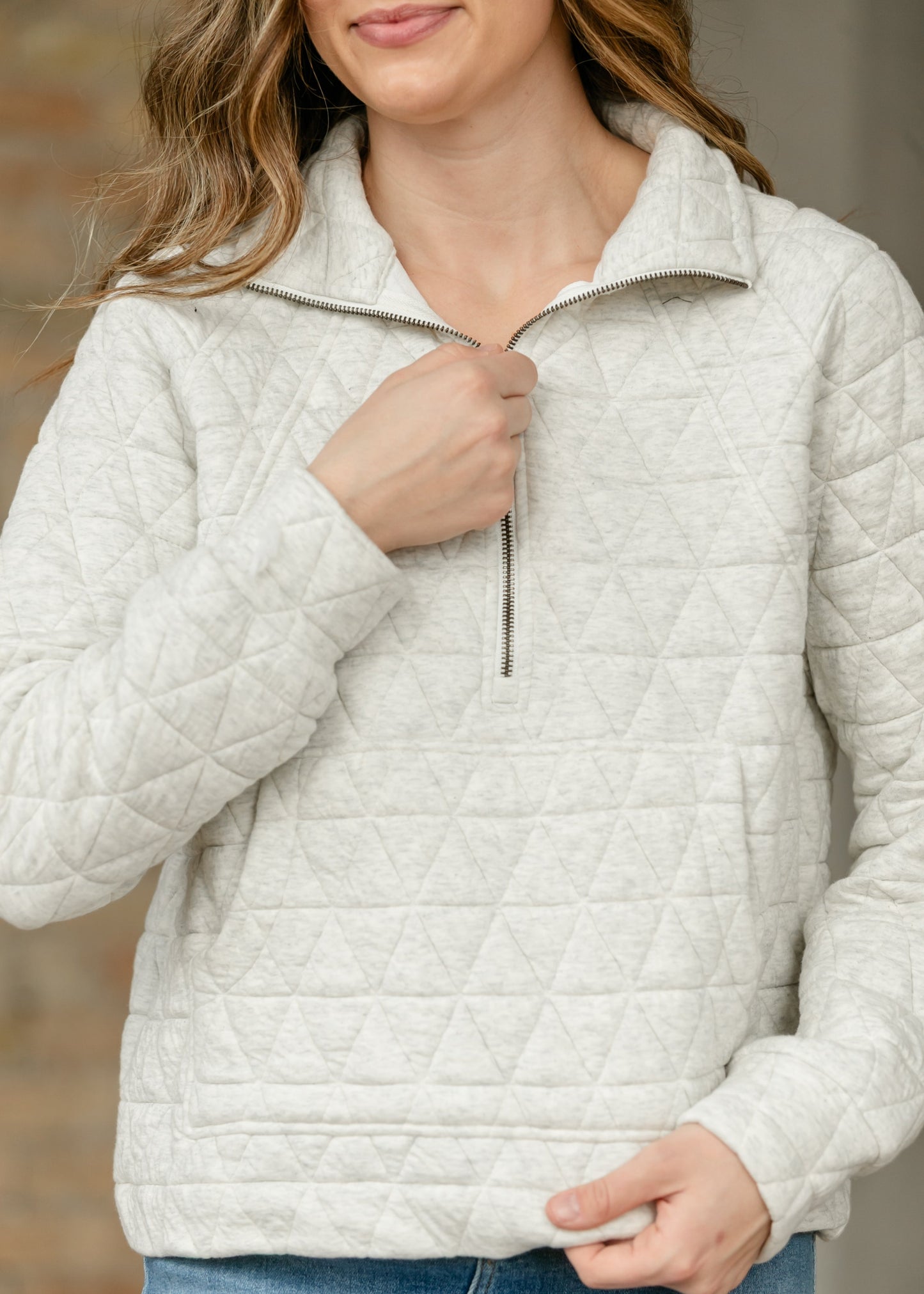 Quilted Quarter Zip Pullover
