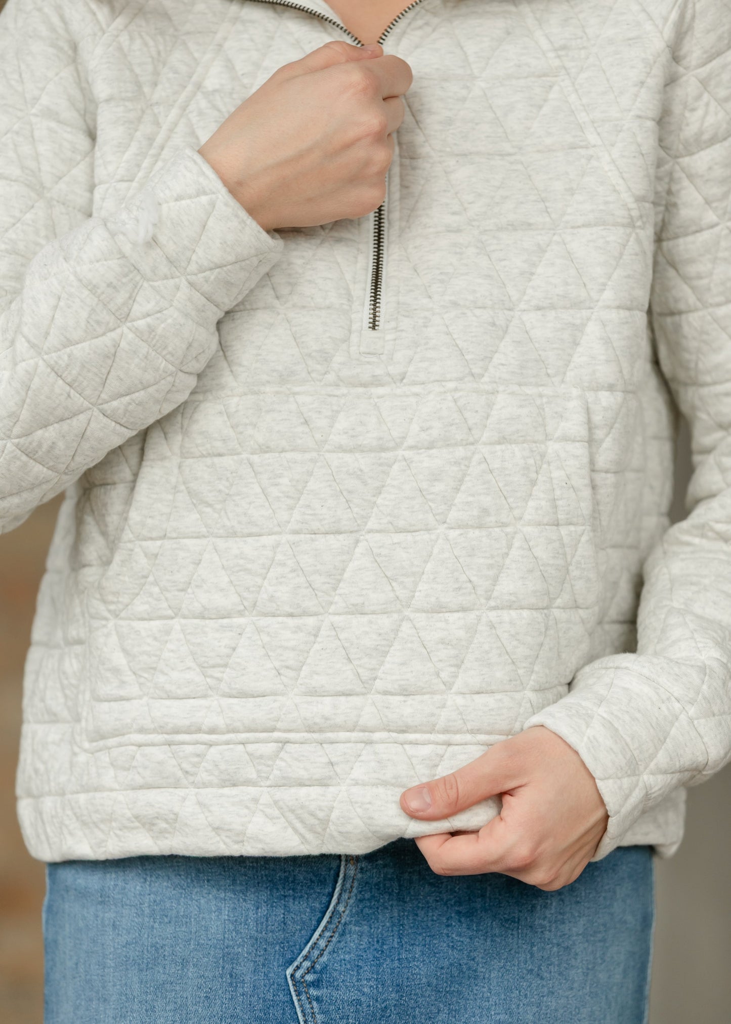 Quilted Quarter Zip Pullover