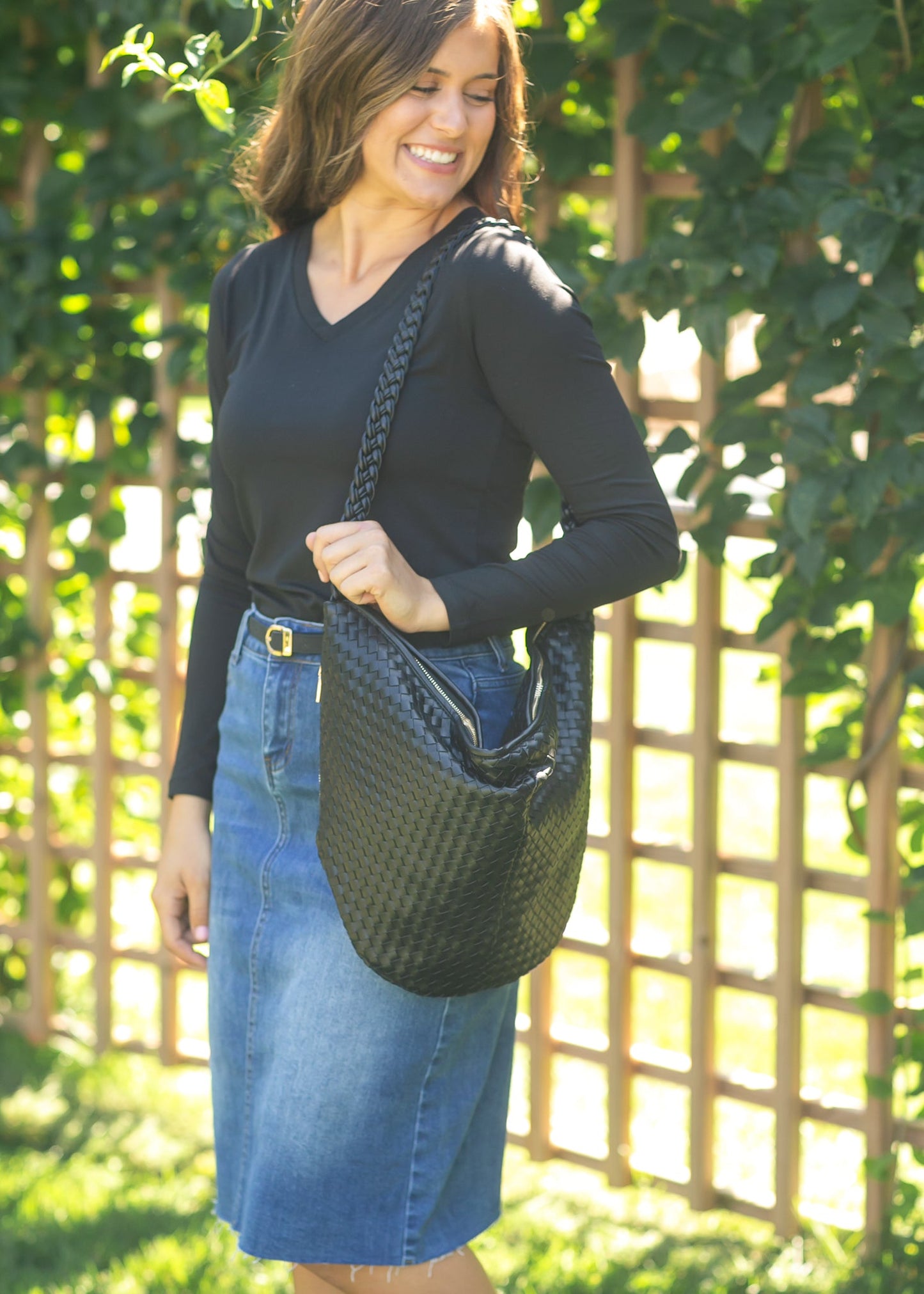 Raquel Recycled Black Laptop Shoulder Bag