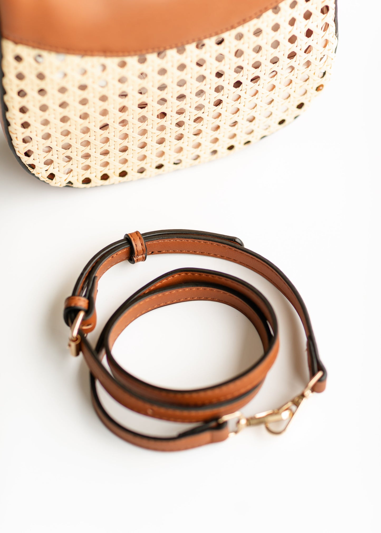 Rattan Vegan Leather Crossbody Bag - FINAL SALE