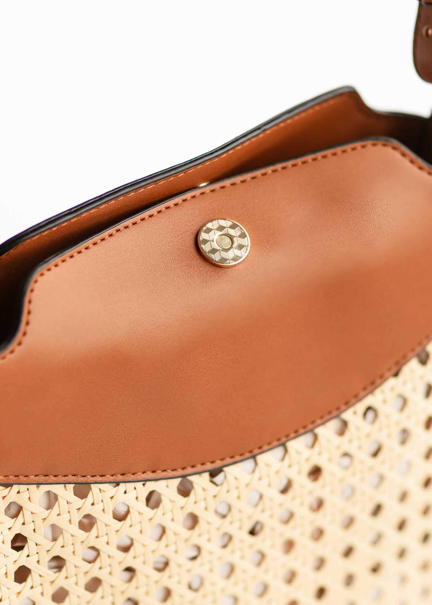 Rattan Vegan Leather Crossbody Bag - FINAL SALE