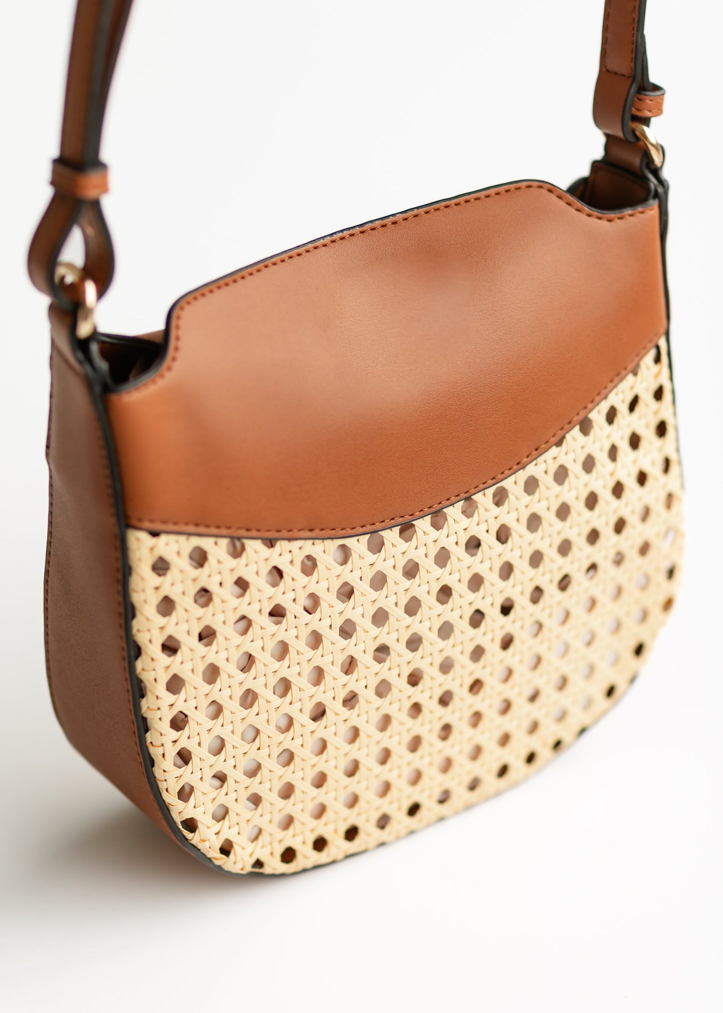 Rattan Vegan Leather Crossbody Bag - FINAL SALE