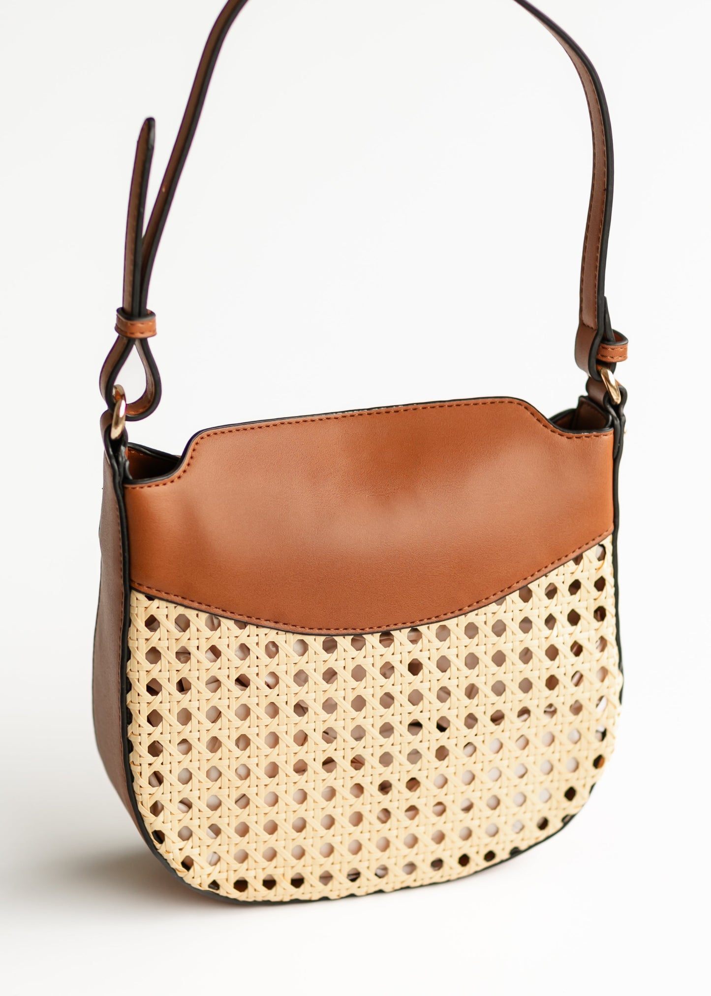 Rattan Vegan Leather Crossbody Bag - FINAL SALE