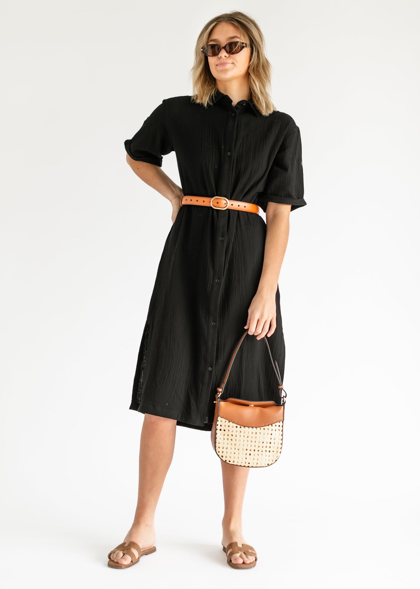 Rattan Vegan Leather Crossbody Bag - FINAL SALE