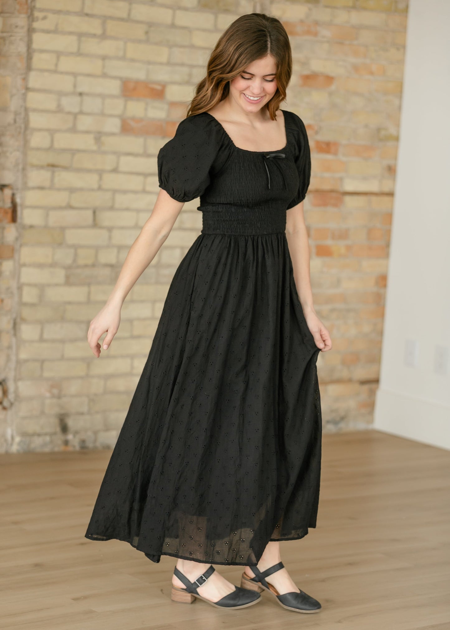 Rayna Black Eyelet Maxi Dress