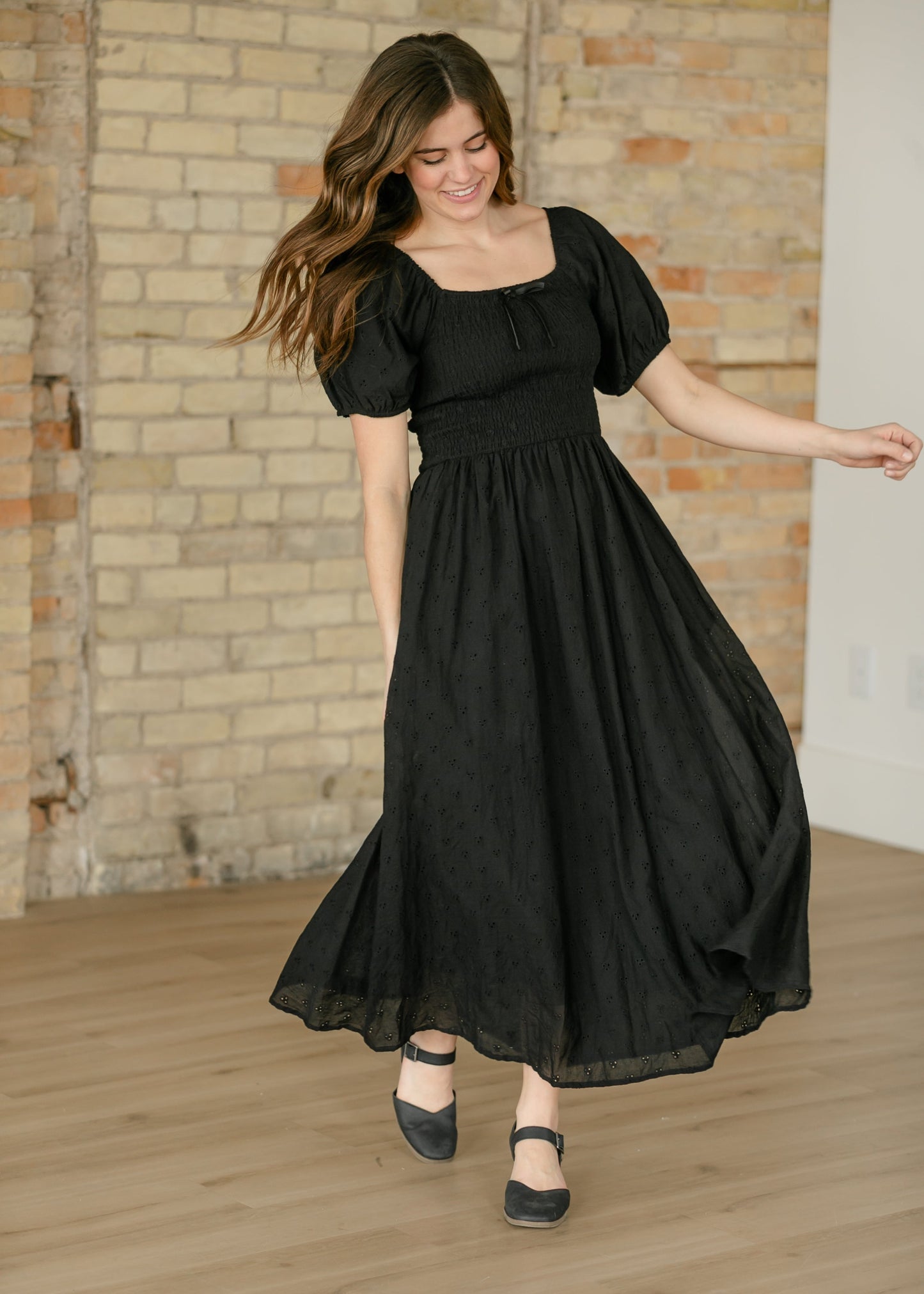 Rayna Black Eyelet Maxi Dress