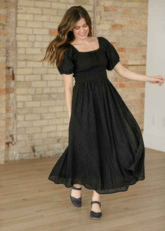 Rayna Black Eyelet Maxi Dress