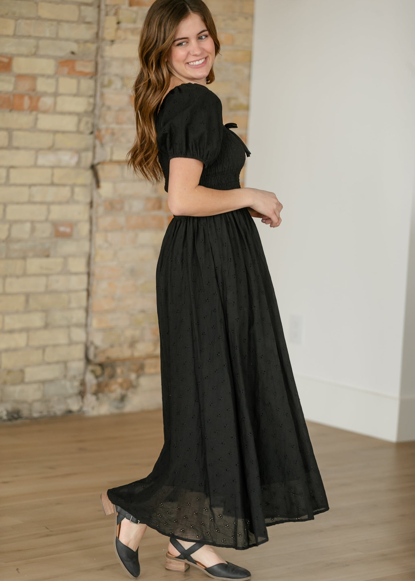 Rayna Black Eyelet Maxi Dress